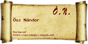 Ősz Nándor névjegykártya